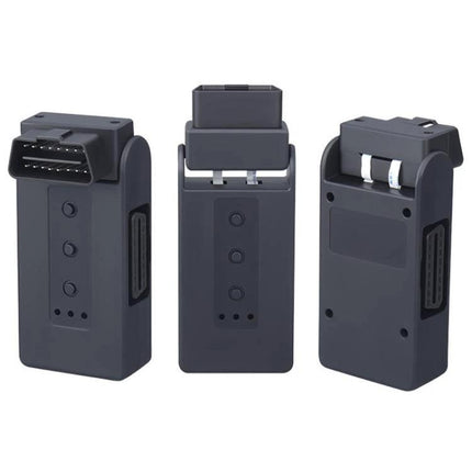 Handy OBD2 Splitter for Everyday Car Maintenance at Home showing three-angle view of black OBD2 splitter adapter