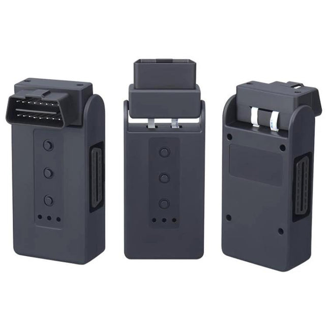Handy OBD2 Splitter for Everyday Car Maintenance at Home showing three-angle view of black OBD2 splitter adapter