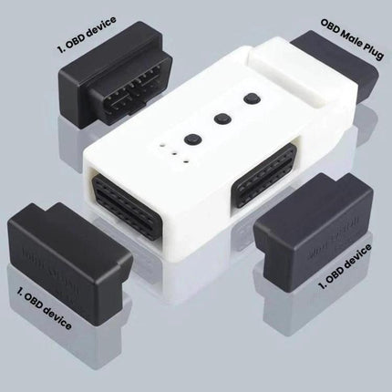 Handy OBD2 Splitter for Everyday Car Maintenance at Home - white 3-port OBD2 adapter connecting code reader and data logger