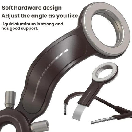 Magnetic Neckband Phone Holder for Outdoor Selfies and Streaming showing adjustable magnetic ring and soft hardware design for hands-free outdoor use