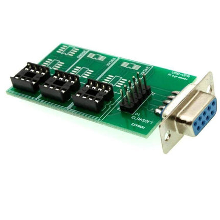 UPA USB Eeprom Adapter for Xprog ECU Programming with SOP8 green PCB board showing SOP8 sockets and DB9 connector
