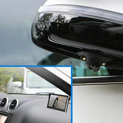 7-Inch Split-Screen Car Display for Reversing Assistance showing dashboard-mounted screen and exterior camera for clear rearview monitoring