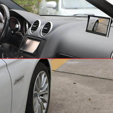 7-Inch Split-Screen Car Display for Reversing Assistance showing HD rearview on dashboard for safe low-light urban parking