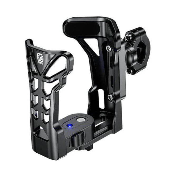 Bicycle Cup Holder With 5 Color Ambient Lights For Bicycles And Motorcycles - black adjustable mount with LED light