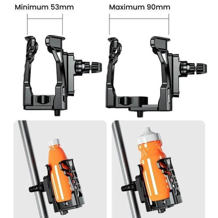 Bicycle Cup Holder With 5 Color Ambient Lights For Bicycles And Motorcycles mounted on handlebars holding water bottles, adjustable 53–90mm