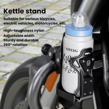 Bicycle Water Bottle Cage For Daily Use With Large Capacity mounted on bike with anti-theft clamp and 360-degree rotation