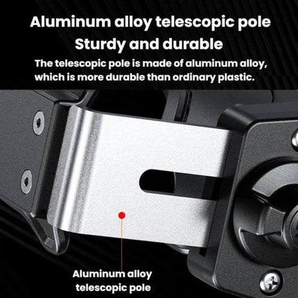 Bicycle Water Bottle Cage For Daily Use With Large Capacity aluminum alloy telescopic pole closeup showing sturdy clamp and anti-theft key feature