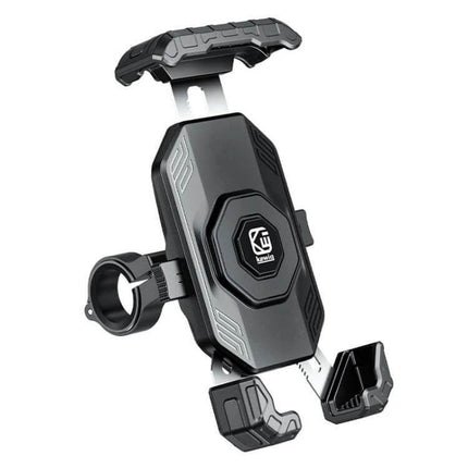 Kewig Motorcycle Phone Mount Quick-Release Clip For Handlebars - compact universal handlebar phone mount with one-handed quick-release and secure locking