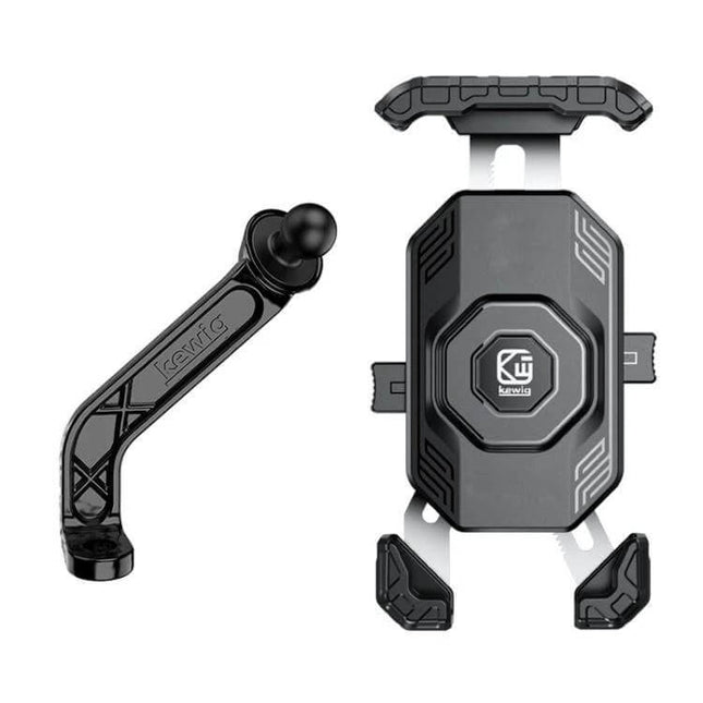 Kewig Motorcycle Phone Mount Quick-Release Clip For Handlebars - compact universal handlebar phone mount with one-handed quick-release and secure lock