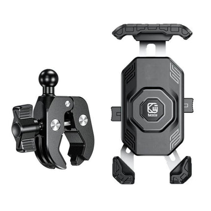 Kewig Motorcycle Phone Mount Quick-Release Clip For Handlebars - compact universal handlebar phone mount with one-handed quick-release and secure lock