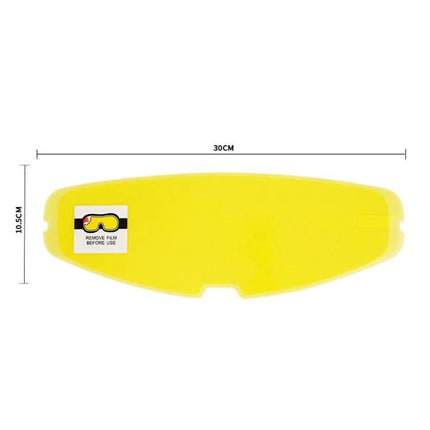 Motorcycle Helmet Anti-Fog Sticker 10.5x30cm For Clear Visibility yellow visor-shaped anti-fog film 10.5x30 cm with protective tab