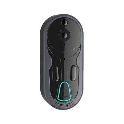 Wireless Night Vision Video Doorbell with Two-Way Intercom black wireless doorbell camera with 1080p night vision and two-way intercom