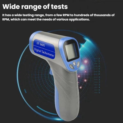 Handheld Laser Tachometer for Checking Motor Speeds Effectively handheld digital non-contact laser tachometer DT-6685 with screen and ergonomic grip