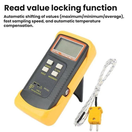 Dual-Channel Industrial Thermometer for Contact Measurements handheld meter with dual probes and digital display for accurate contact readings