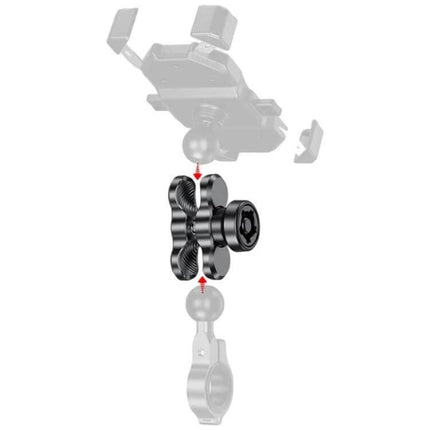 J5 Metal Clamp Arm Anti-Theft Phone Mount Heightening showing aluminum anti-theft clamp connector with copper-thread lock