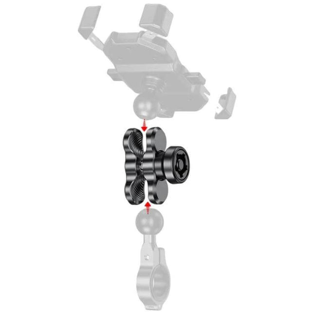 J5 Metal Clamp Arm Anti-Theft Phone Mount Heightening showing aluminum anti-theft clamp connector with copper-thread lock