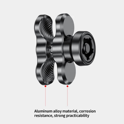 J5 Metal Clamp Arm Anti-Theft Phone Mount Heightening showing 6064 aluminum alloy clamp and copper-thread anti-theft lock, corrosion-resistant design