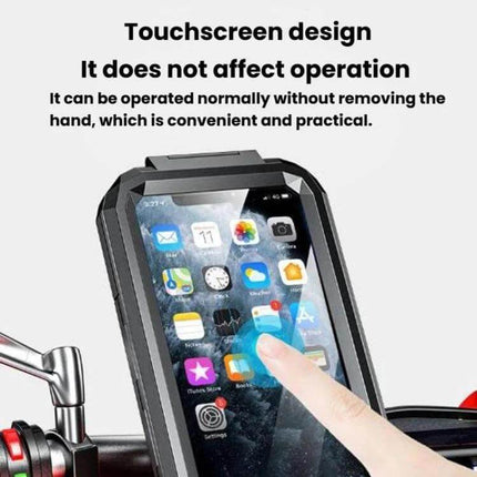 Motorcycle Rainproof Phone Case Mount For Everyday Riding - touchscreen-accessible waterproof mount with 360° rotation for secure GPS and calls