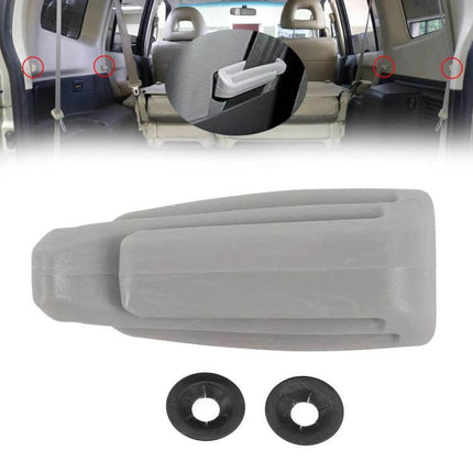 Seatbelt Hooks For Mitsubishi Pajero Replacement Kit - gray direct replacement hook and mounting washers shown