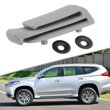 Seatbelt Hooks For Mitsubishi Pajero Replacement Kit - direct-fit grey seatbelt hook set for Pajero with mounting washers