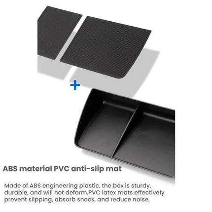 Central Control Screen Storage Box for Car, Easy Access - ABS PVC anti-slip organizer for phones, coins, chargers and keys