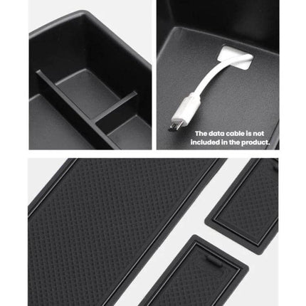 Leapmotor Center Console Armrest Storage Box for 2024-2026 with divided tray and cable slot for organized front cabin storage
