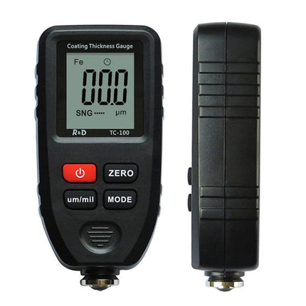 R&D Instruments Coating Thickness Gauge for Automotive Measurements - handheld paint thickness gauge with digital display and buttons