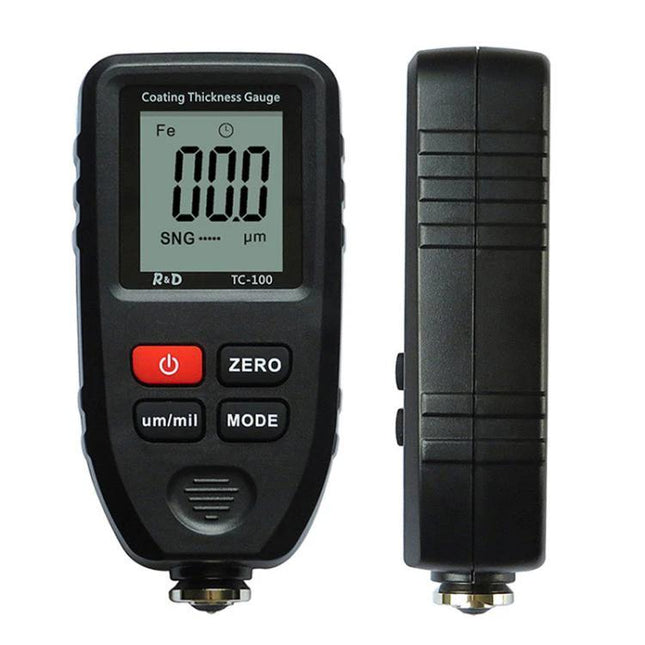 R&D Instruments Coating Thickness Gauge for Automotive Measurements - handheld paint thickness gauge with digital display and buttons