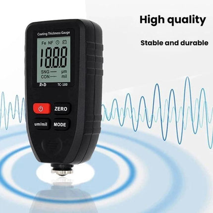 R&D Instruments Coating Thickness Gauge for Automotive Measurements handheld digital paint thickness meter showing display and buttons
