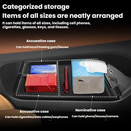 Leapmotor Center Console Storage Box For Everyday Essentials - organized compartments holding phone, keys, tissues and small items in C10/C163 console