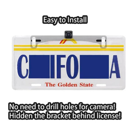 Universal Metal Bracket for US License Plates and Reversing Cameras - easy-to-install bracket hides camera behind plate, no drilling required