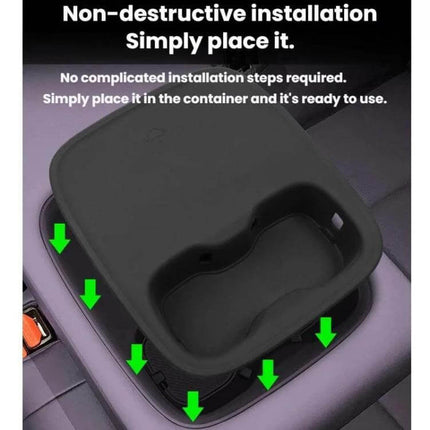 Water Bottle Holder With Silicone Anti-Slip For Car Cup Holder installed in Leapmotor B103 cup slot, 1:1 molded silicone insert preventing spills and sliding