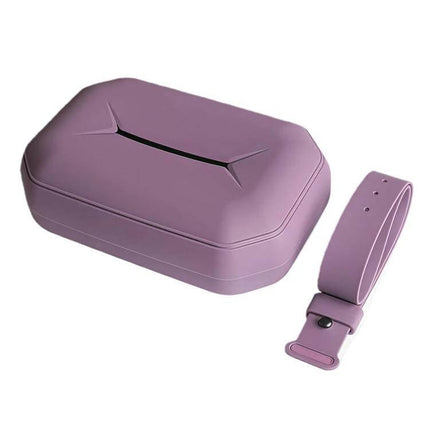 Seat Hanging Silicone Tissue Box for Leapmotor Car Seats - purple waterproof silicone hanging tissue holder with adjustable strap