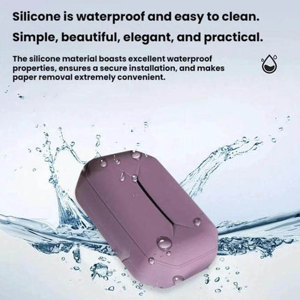 Seat Hanging Silicone Tissue Box for Leapmotor Car Seats showing waterproof purple silicone tissue holder with water splashes