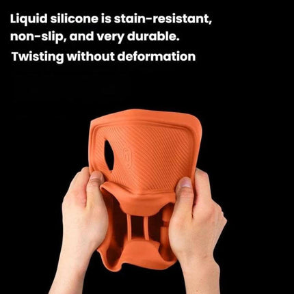 Leapmotor Silicone Cup Protector Mat for Car Interior shown twisted to demonstrate stain-resistant, non-slip liquid silicone durability and easy-clean surface