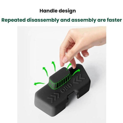 Leapmotor Silicone OBD Dust Cover For Vehicle Port black silicone OBD port cover with handle for easy removal, dustproof and flexible