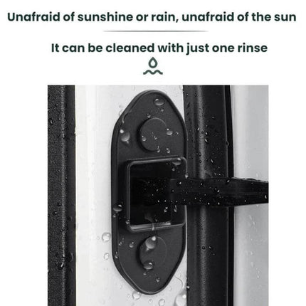 Silicone Door Limiter Covers For Leapmotor Vehicles 4 Pack - black silicone door limiter cover installed on vehicle with water droplets, washable and weatherproof