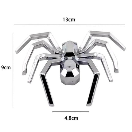 3D Metallic Spider Emblem for Car Decoration, Set of 2 Pieces - chrome ABS spider emblem 13x9x4.8cm for hood trunk doors