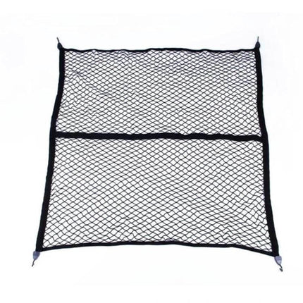 Single Layer Storage Netting For Pickup Truck Beds - 120x120cm polypropylene cargo organizer with hooks, single layer black stretch net