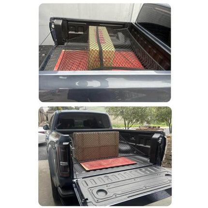 Single Layer Storage Netting For Pickup Truck Beds holding boxes and tools in a pickup bed, polypropylene cargo organizer 120x120 cm