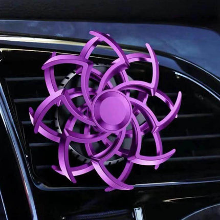 Car Air Vent Ornament Rotating Snowflake With Fragrance Pad purple rotating snowflake mounted on car air vent