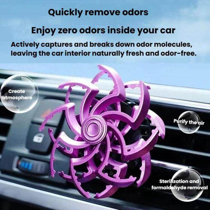Car Air Vent Ornament Rotating Snowflake With Fragrance Pad purple rotating snowflake clipped to car vent for gentle scent and airflow