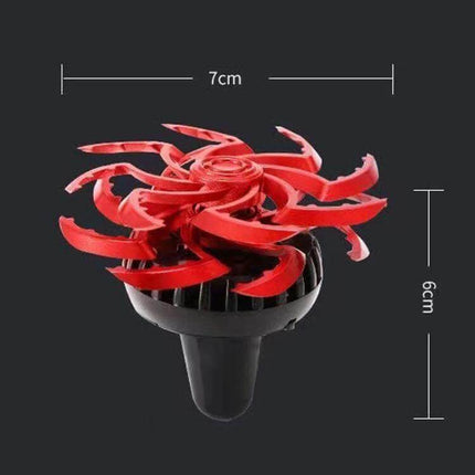Car Air Vent Ornament Rotating Snowflake With Fragrance Pad - red rotating snowflake vent clip, 7cm x 6cm, fragrance pad included