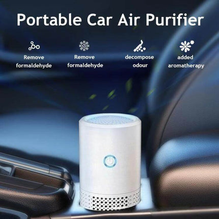 Car Portable Negative Ion Air Purifier For Formaldehyde And Smoke compact cup-holder unit for cars and small rooms, removes odors and allergens