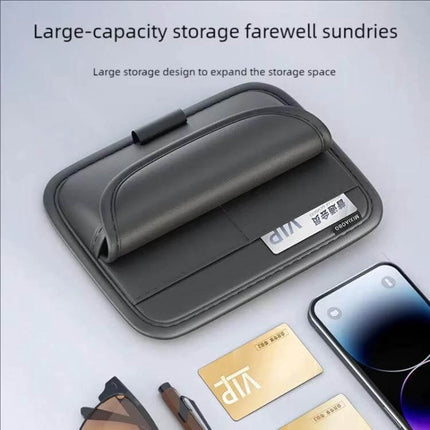 Sun Visor Organizer For Cars Large Capacity Storage leather visor organizer with velvet lining holding cards phone and sunglasses