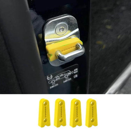 4-Piece Silicone Car Door Protector Pads for Noise Reduction on yellow silicone door latch to cushion impact and reduce closing noise