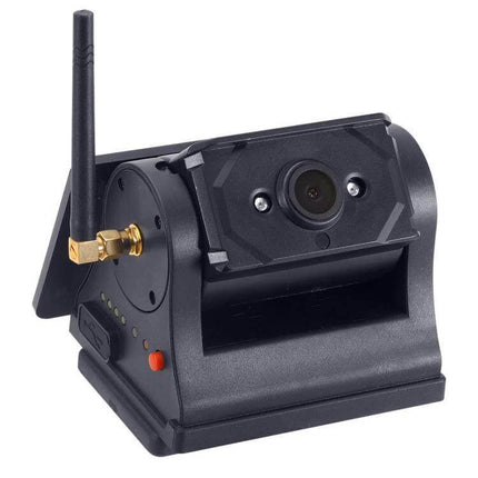 Wireless Solar-Powered HD Reversing Camera for Vehicle Safety compact wireless backup camera with antenna, 720P HD wide-angle solar-powered unit