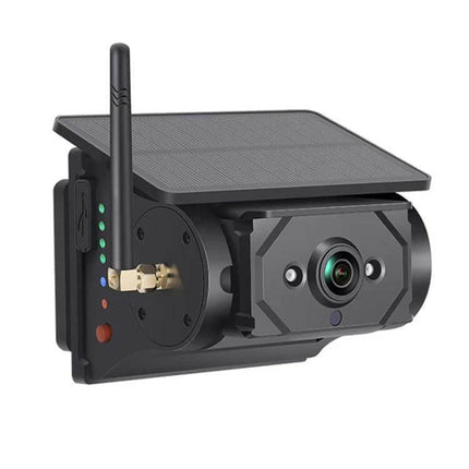 Wireless Solar-Powered HD Reversing Camera for Vehicle Safety mounted on vehicle showing solar panel, antenna, and HD lens for clear 720P reversing view