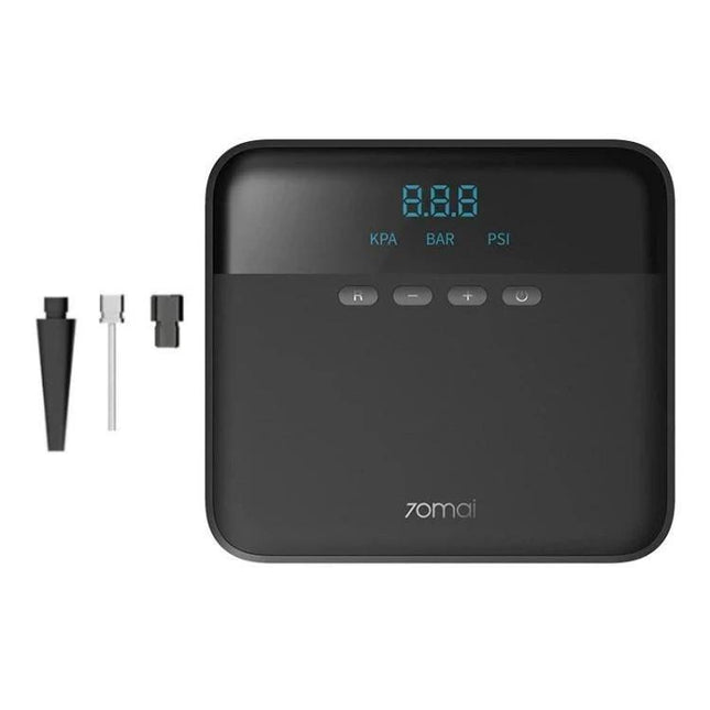 70mai Tire Inflator for Road Trips and Daily Driving compact portable tire pump with digital display and valve adapters