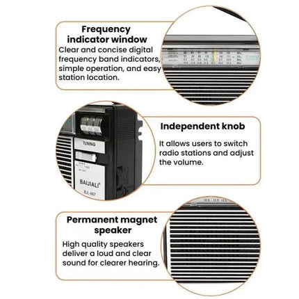 Baijiali BJL-667 Multi-Band Portable Radio FM AM SW